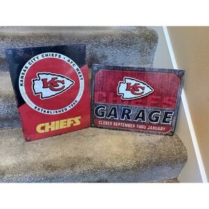 Kansas City‎ Chiefs AFC West Tin Metal Sign Man Cave Garage Bar 12.5 X 16 Signs